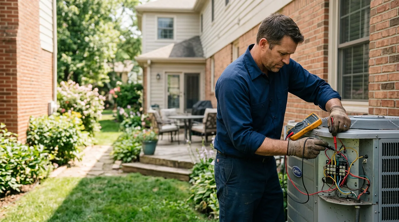 HVAC technician working near Plainfield, PA